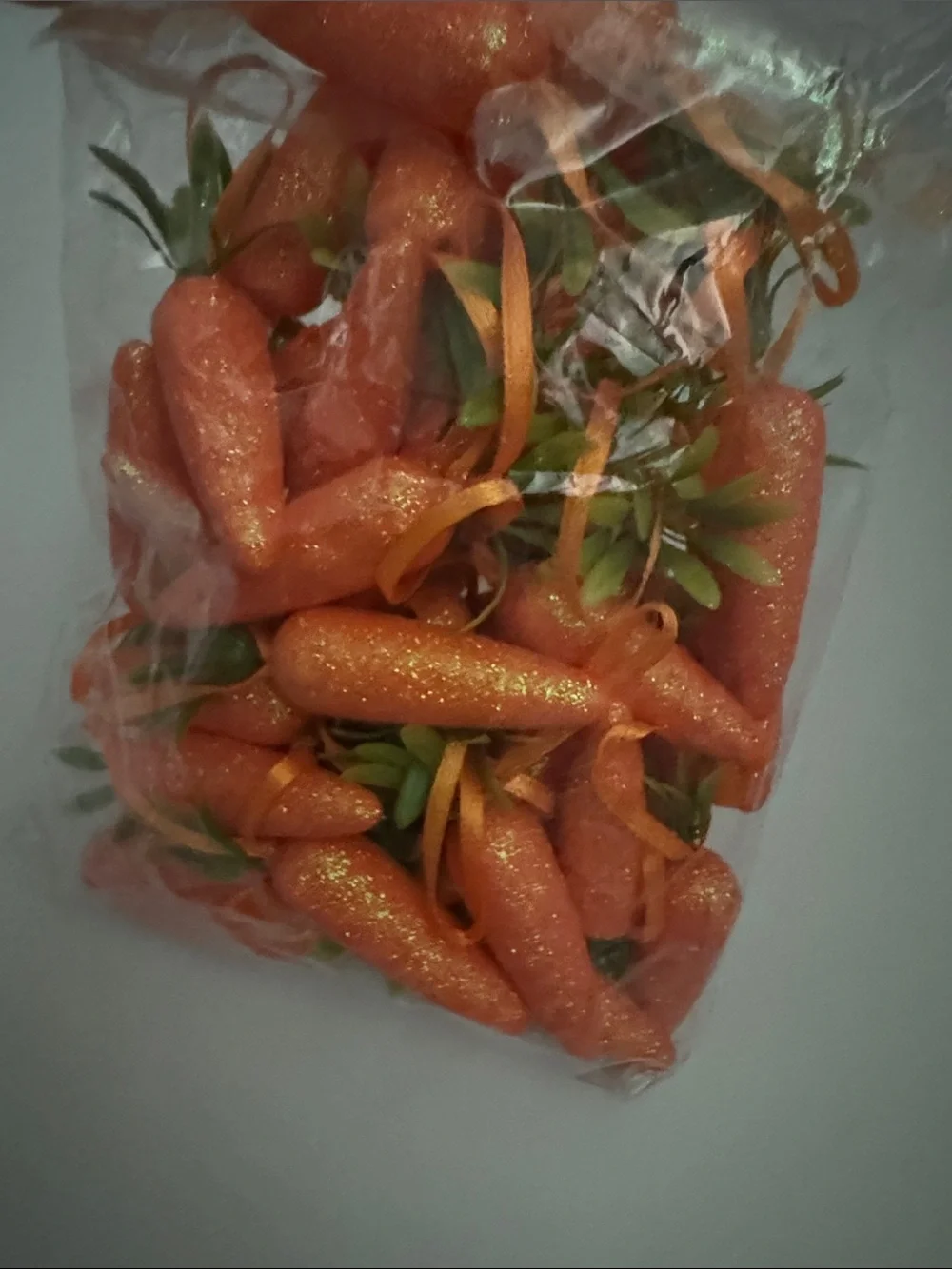 Artificial Glitter Foam Carrots for Crafts, Easter Baskets, Holiday Decor Set